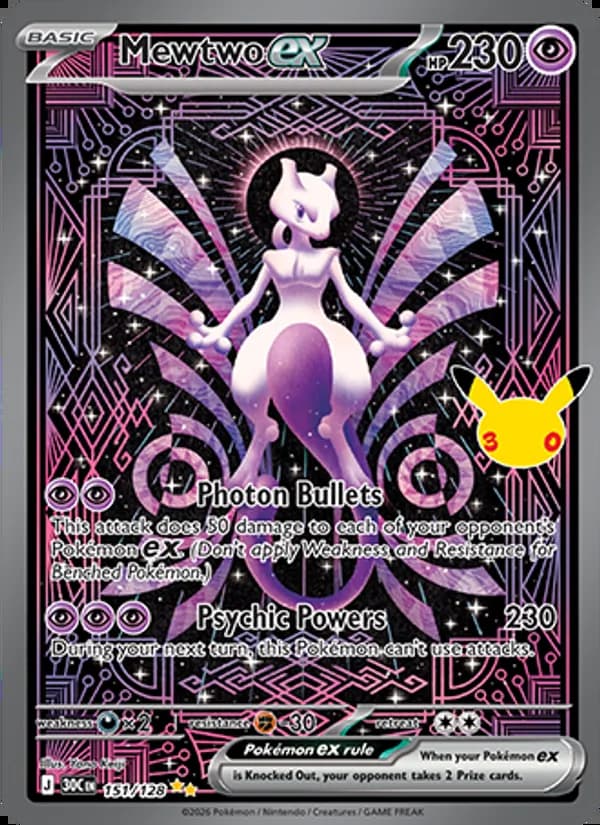 Mewtwo ex — 30th Celebration #151
