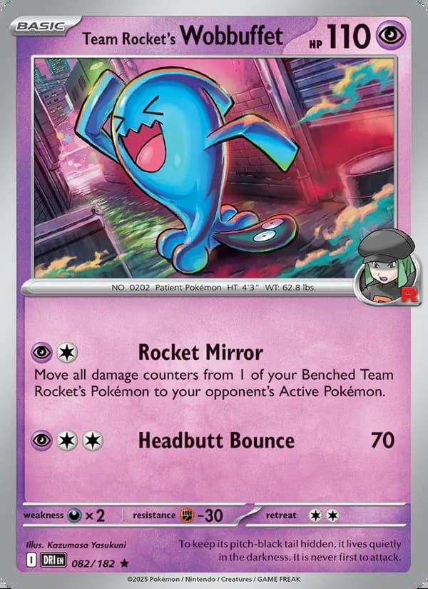 Team Rocket's Wobbuffet — Destined Rivals #082